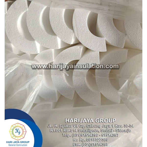 Cold Insulating Styrophore D.17kg/m3 Diameter 2 Inch Thickness 50mm x 1m 