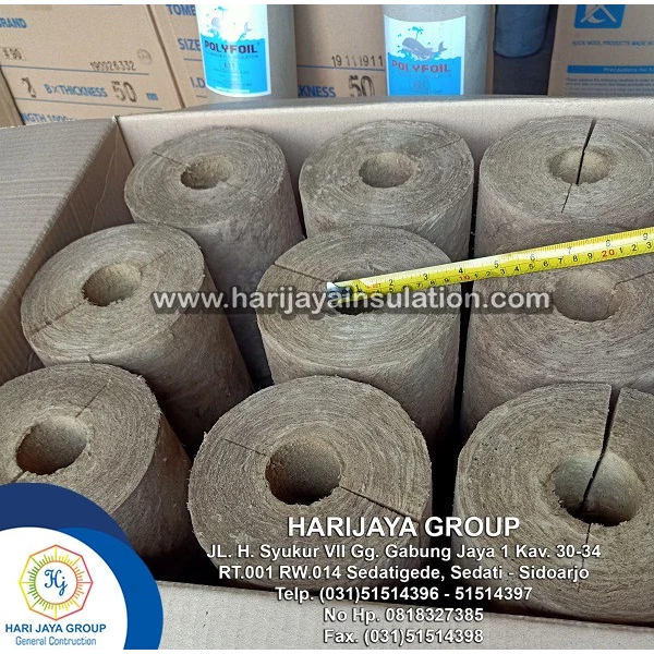 Rockwool Pipe D.90kg/m3 Thickness 25mm x 1 Inch x 1m