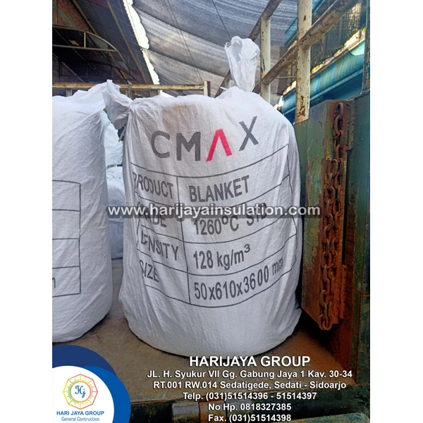 Ceramic Fiber Blanket Cmax Thickness 50mm x 610mm x 3600mm