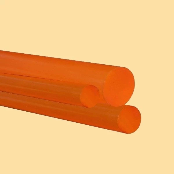 Karet Polyurethane Batangan Warna Orange Teh Diameter 25mm x 1m