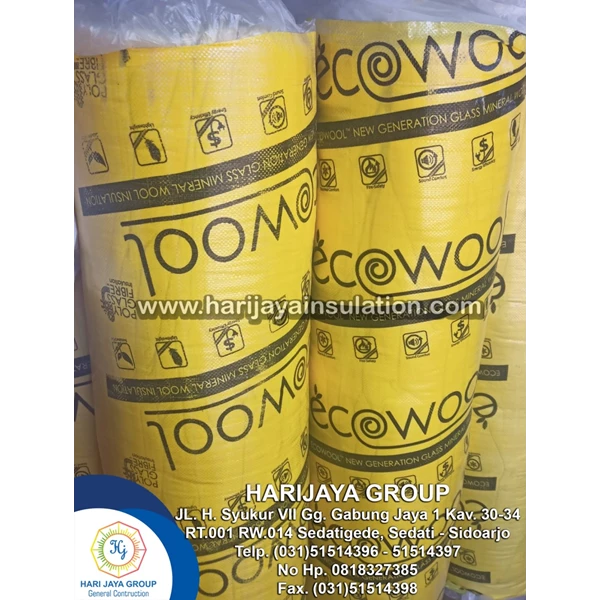 Glasswool Ecowool D.16kg/m3 Thickness 50mm x 1.2m x 15m