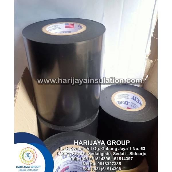 Wrapping Tape Polyken 8 Inch Hitam x 30m