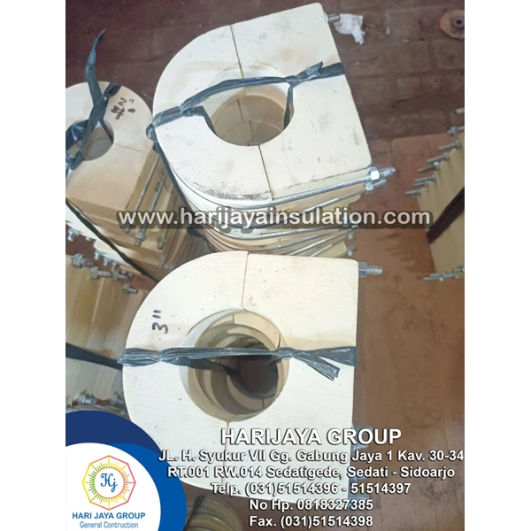 Wooden Block + U Bolt Polyurethane 2 Inch Tebal 50mm 