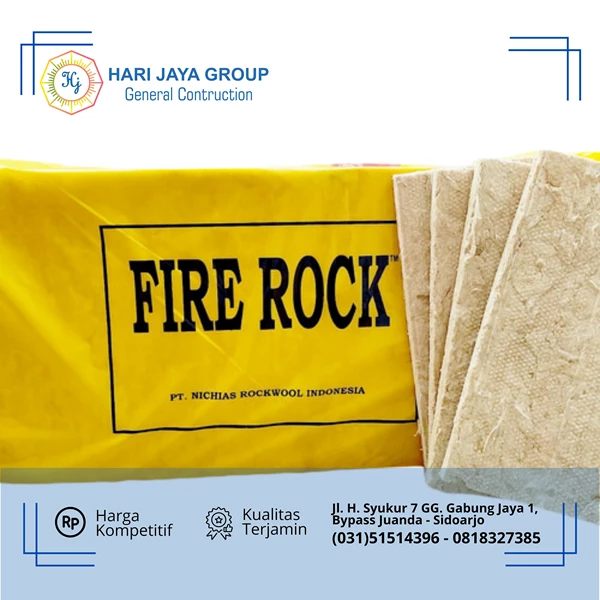 Rockwool Board Firerock Density 60kg/m3 Thickness 25mm x 0.6m x 1.2m