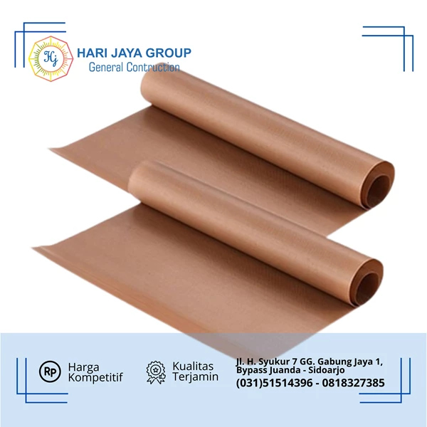 Kain Teflon dengan Perekat Tebal 0.15mm x 1m x 1m