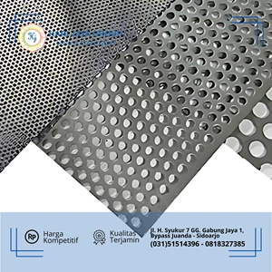 Plat Perforated SS 304 Tebal 5mm x 1.2m x 2.4m Lubang 5mm